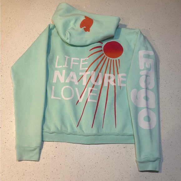 Freecity zip up hoodie with “Let’s Go” sleeve / GUC - Picture 2 of 16